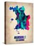 Marseille Watercolor Poster-NaxArt-Stretched Canvas