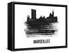Marseilles Skyline Brush Stroke - Black II-NaxArt-Framed Stretched Canvas