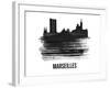 Marseilles Skyline Brush Stroke - Black II-NaxArt-Framed Art Print