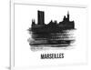 Marseilles Skyline Brush Stroke - Black II-NaxArt-Framed Art Print