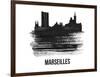 Marseilles Skyline Brush Stroke - Black II-NaxArt-Framed Art Print