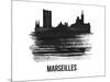 Marseilles Skyline Brush Stroke - Black II-NaxArt-Mounted Art Print