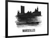 Marseilles Skyline Brush Stroke - Black II-NaxArt-Framed Art Print