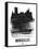 Marseilles Skyline Brush Stroke - Black-NaxArt-Framed Stretched Canvas