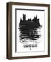 Marseilles Skyline Brush Stroke - Black-NaxArt-Framed Art Print