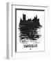 Marseilles Skyline Brush Stroke - Black-NaxArt-Framed Art Print