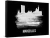 Marseilles Skyline Brush Stroke - White-NaxArt-Framed Stretched Canvas