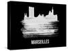 Marseilles Skyline Brush Stroke - White-NaxArt-Stretched Canvas