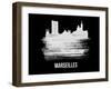 Marseilles Skyline Brush Stroke - White-NaxArt-Framed Art Print