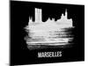 Marseilles Skyline Brush Stroke - White-NaxArt-Mounted Art Print