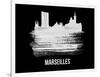 Marseilles Skyline Brush Stroke - White-NaxArt-Framed Art Print