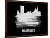 Marseilles Skyline Brush Stroke - White-NaxArt-Framed Art Print