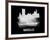 Marseilles Skyline Brush Stroke - White-NaxArt-Framed Art Print