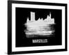 Marseilles Skyline Brush Stroke - White-NaxArt-Framed Art Print