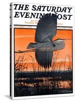 "Marsh Bird," Saturday Evening Post Cover, October 3, 1925-Paul Bransom-Stretched Canvas