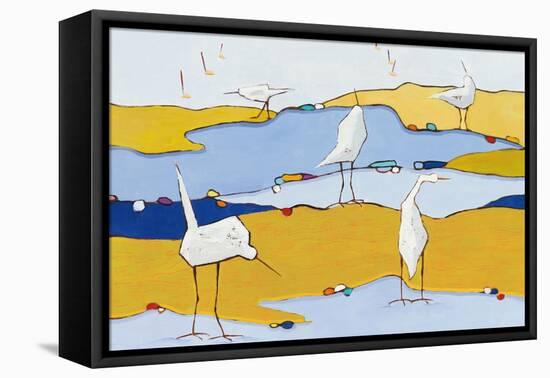 Marsh Egrets VI-Phyllis Adams-Framed Stretched Canvas