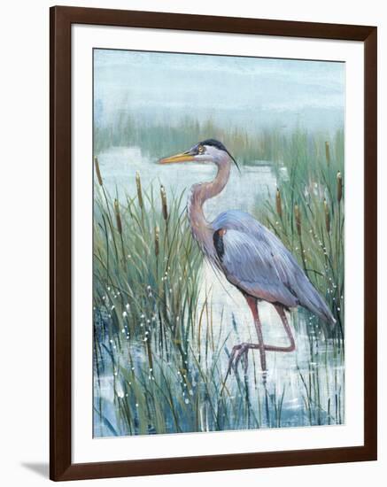 Marsh Heron II-Tim O'toole-Framed Art Print