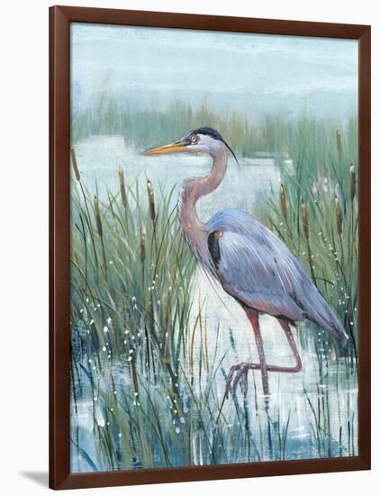 Marsh Heron II-Tim O'toole-Framed Art Print