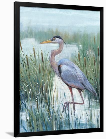 Marsh Heron II-Tim O'toole-Framed Art Print