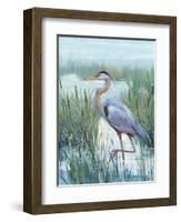 Marsh Heron II-Tim O'toole-Framed Art Print