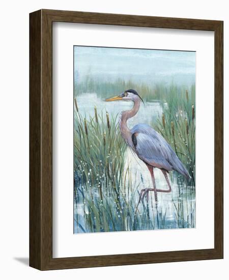 Marsh Heron II-Tim O'toole-Framed Art Print