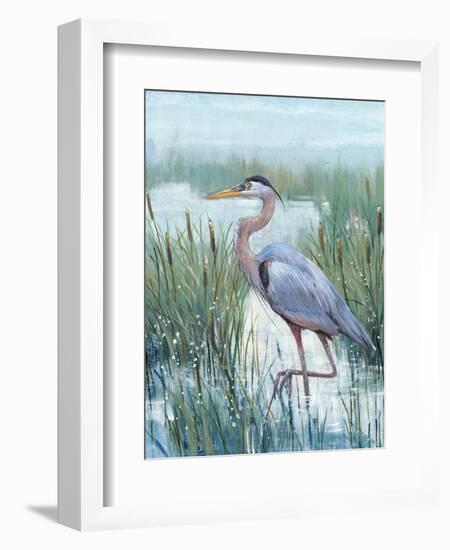 Marsh Heron II-Tim O'toole-Framed Art Print