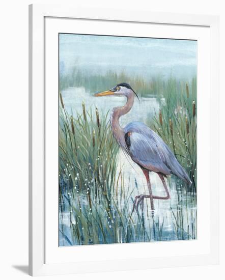 Marsh Heron II-Tim O'toole-Framed Art Print