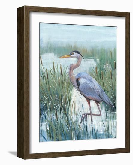 Marsh Heron II-Tim O'toole-Framed Art Print