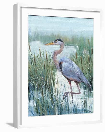 Marsh Heron II-Tim O'toole-Framed Art Print