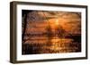 Marsh Sunset Through the Trees, Merced Wildlife-null-Framed Photographic Print