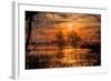 Marsh Sunset Through the Trees, Merced Wildlife-null-Framed Photographic Print