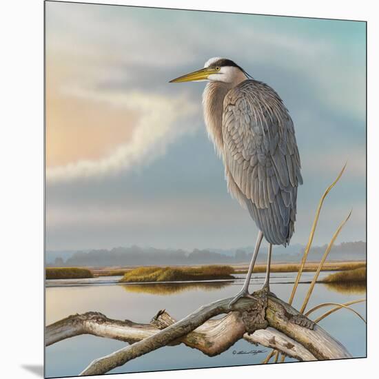 Marsh Watch - Great Blue Heron-Richard Clifton-Mounted Art Print