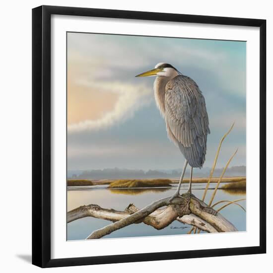 Marsh Watch - Great Blue Heron-Richard Clifton-Framed Art Print