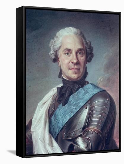 Marshal Maurice de Saxe-Maurice Quentin de La Tour-Framed Stretched Canvas