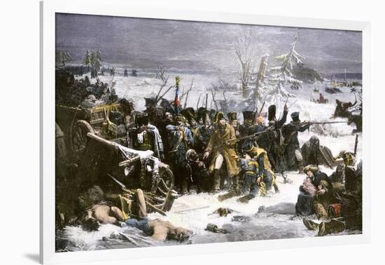 Marshal Ney Bringing the French Rear-Guard Out of Russia with Heavy Losses, c.1812-null-Framed Giclee Print