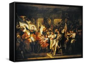 Marshal Ney Gives Back to the Soldiers of the 76th Line Regiment their Standards-Charles Meynier-Framed Stretched Canvas