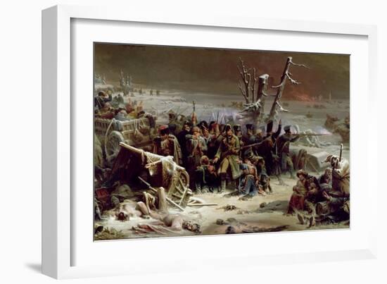 Marshal Ney Supporting the Rear Guard During the Retreat from Moscow, 1856-Adolphe Yvon-Framed Premium Giclee Print