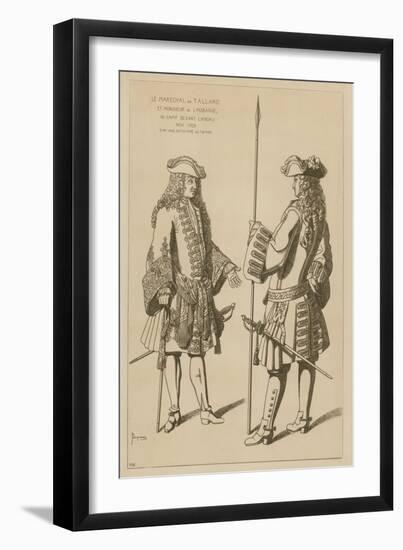 Marshal of Tallard and Mr Laubanie at Camp before the Battle of Landau, November 1703-Raphael Jacquemin-Framed Giclee Print