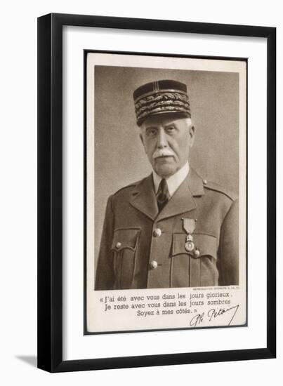 Marshal Philippe Petain a Propaganda Message in 1940-null-Framed Art Print