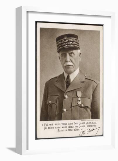 Marshal Philippe Petain a Propaganda Message in 1940-null-Framed Art Print