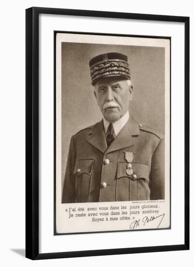 Marshal Philippe Petain a Propaganda Message in 1940-null-Framed Art Print