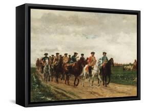 Marshal Saxe and His Troops, 1866-Jean-Louis Ernest Meissonier-Framed Stretched Canvas