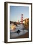 Marshall Beach, San Francisco, California, USA: Seascape Together With The Golden Gate Bridge-Axel Brunst-Framed Photographic Print