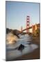 Marshall Beach, San Francisco, California, USA: Seascape Together With The Golden Gate Bridge-Axel Brunst-Mounted Photographic Print