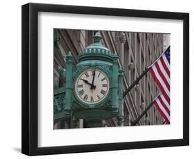 Marshall Field Building Clock, Now Macy's Department Store, Chicago, Illinois, USA-Amanda Hall-Framed Photographic Print