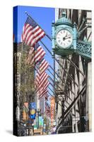 Marshall Field Building Clock, State Street, Chicago, Illinois, United States of America-Amanda Hall-Stretched Canvas