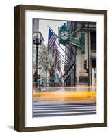 Marshall Field Clock Chicago-Steve Gadomski-Framed Photographic Print