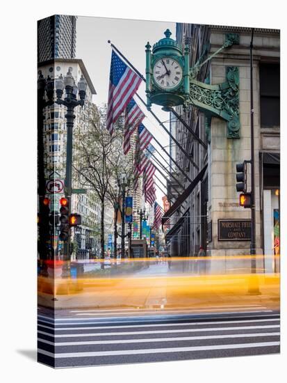 Marshall Field Clock Chicago-Steve Gadomski-Stretched Canvas