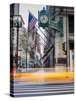 Marshall Field Clock Chicago-Steve Gadomski-Stretched Canvas