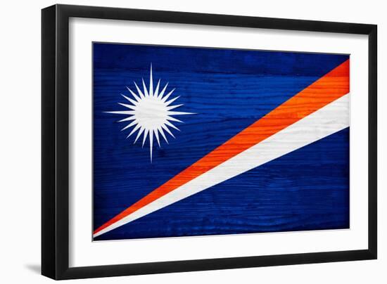 Marshall Islands Flag Design with Wood Patterning - Flags of the World Series-Philippe Hugonnard-Framed Art Print